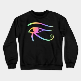 Eye of Horus. Rainbow Holographic colors Crewneck Sweatshirt